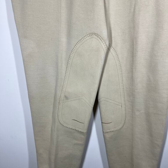 Tuff Rider Breeches Women Size 40 Long Beige Knee Patch Stretch Adj Leg Openings - Picture 7 of 16